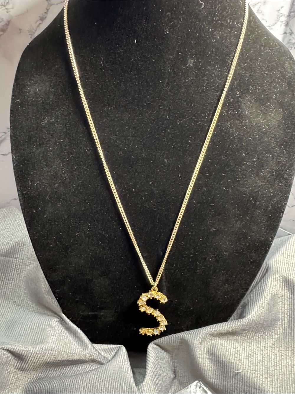 Gold 'S' Initial Pendant Necklace for Women